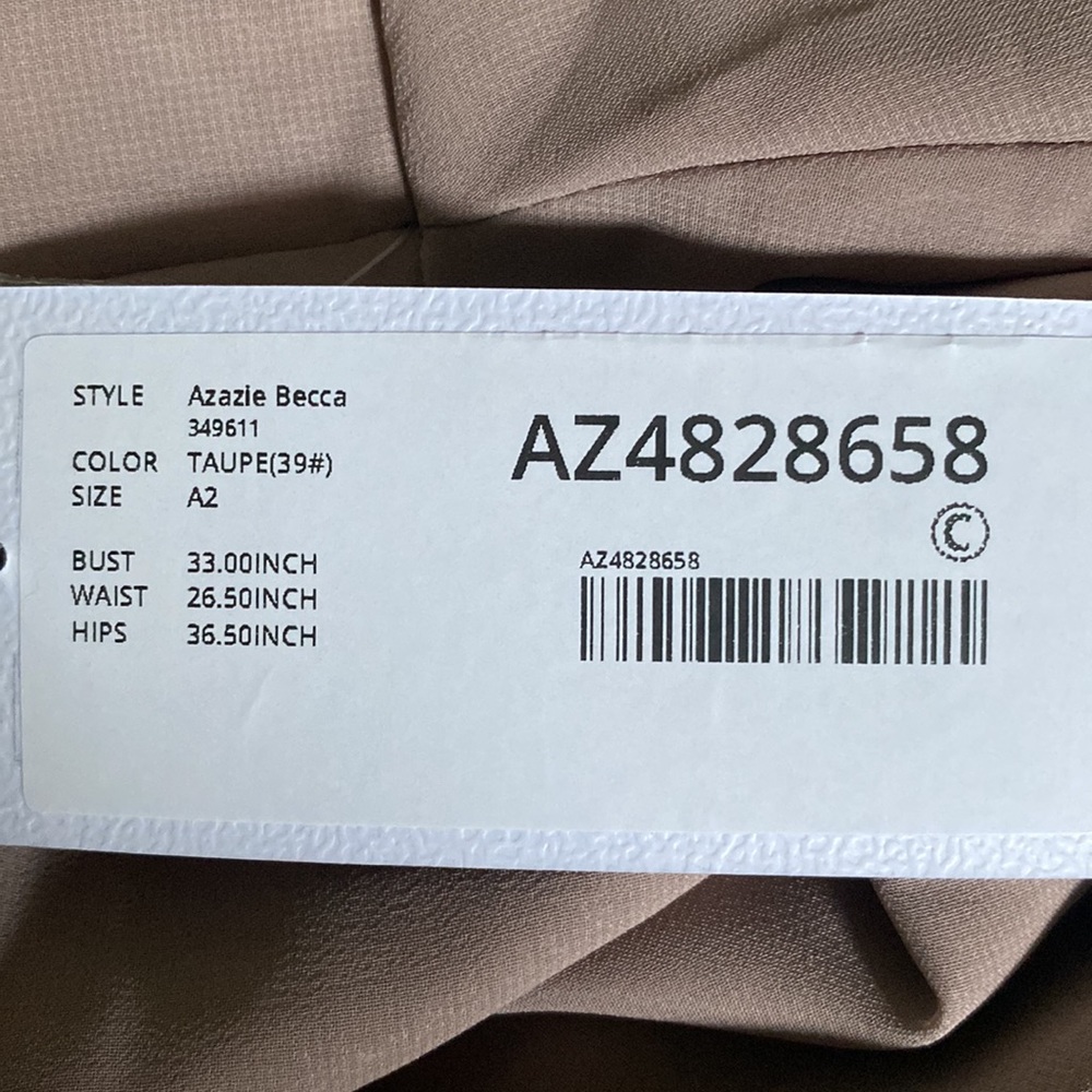 Azazie NWT Taupe Bridesmaid Dress event formal prom graduation - Picture 6 of 6